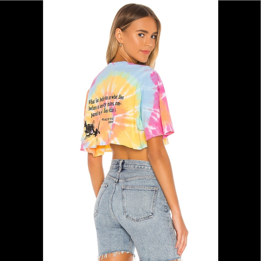 Boys Lie Within Us cropped tie dye tee